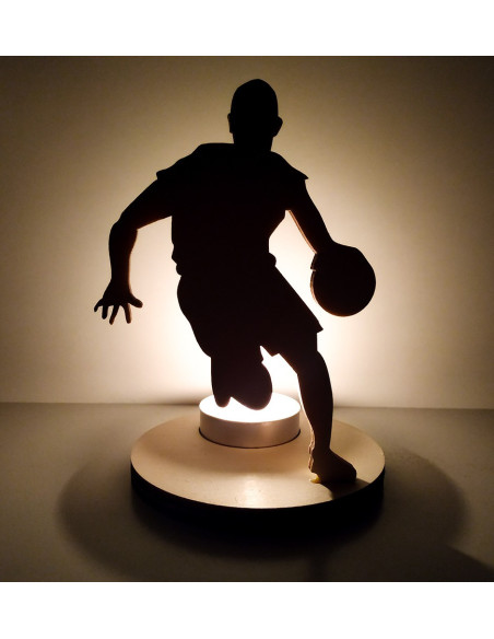 Basketball-themed room decor with sporty silhouette design