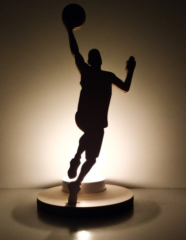 Sportieve kaarshouder silhouet voor basketbalfans