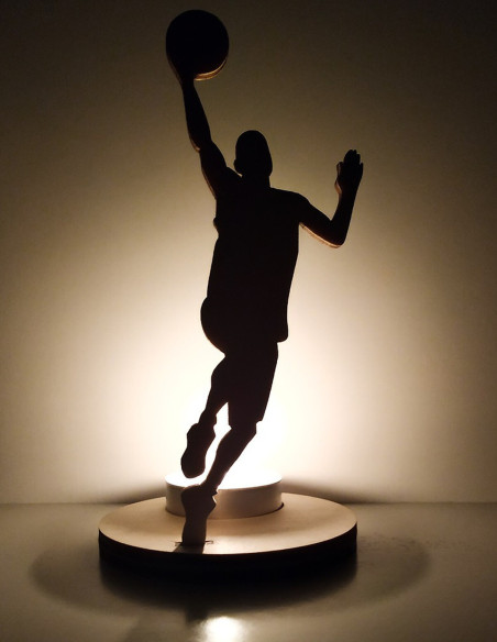 Sportieve kaarshouder silhouet voor basketbalfans