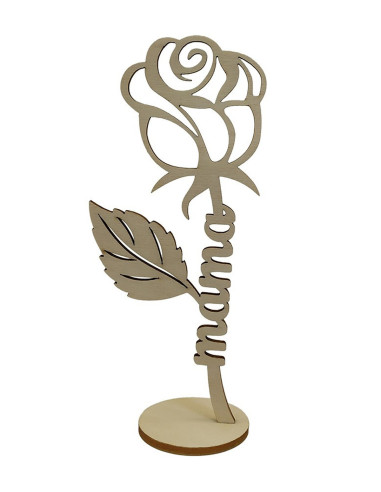 Rosa de madera personalizada con nombre o palabra – regalo eterno