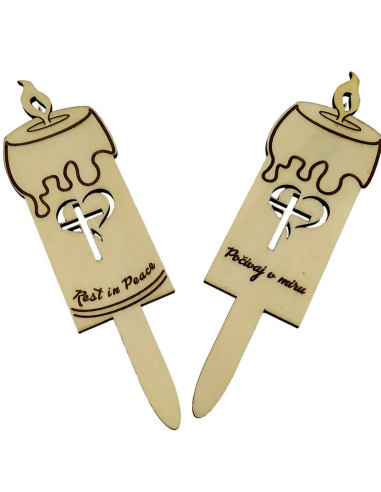 Wooden candle with Personalized Custom Inscription - All Saints Day