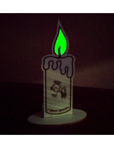 Wooden memorial candle with stand for grave decoration 2
