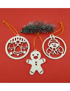 Christmas ornament set with 5 different festive designs 2