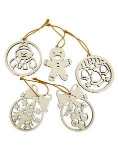 Christmas ornament set with 5 different festive designs