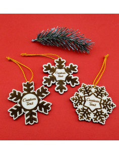 Personalized Snowflake Christmas Ornament Christmas Decoration Made Out Of Wood 2