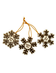 Décoration de Noël personnalisée en forme de flocon de neige en bois