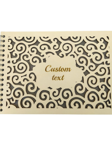 album artigianale con incisione su misura e motivo decorativo