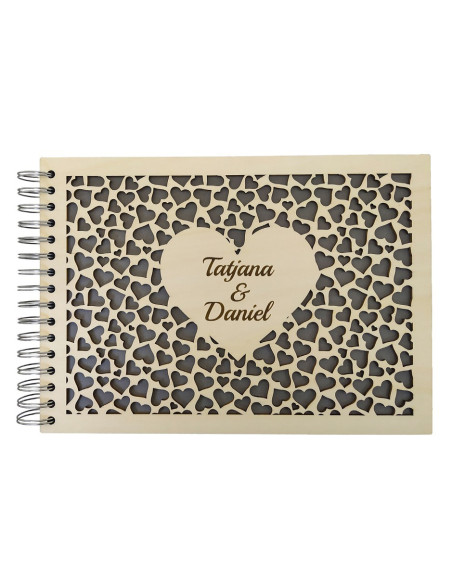 carnet personnalisé romantique avec découpe en forme de cœur