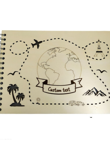 Holz-Fotoalbum für Reiseerinnerungen mit individuell gestaltbarem Cover