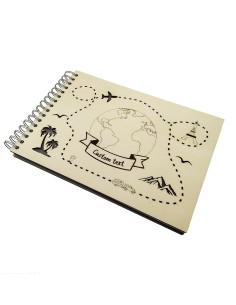 Personalized  Travelling Photo Album With Custom Wooden Covers