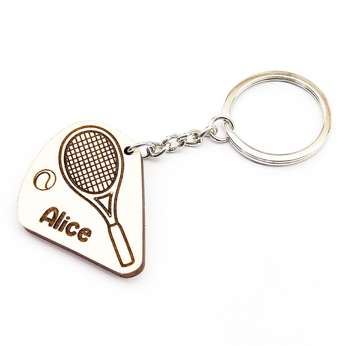 Llavero de tenis con nombre personalizado