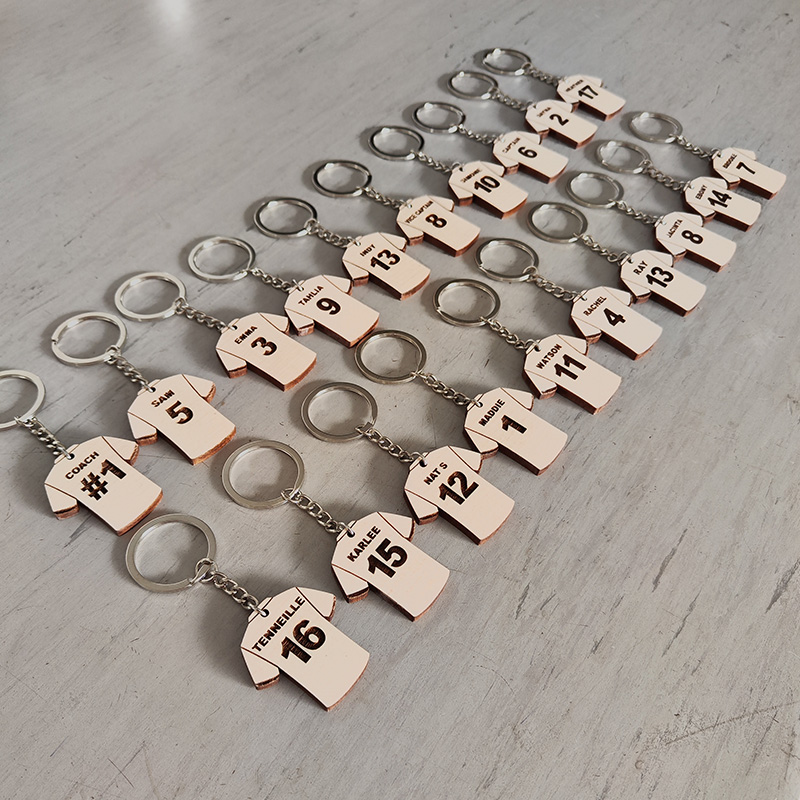 Fußball-Schlüsselanhänger-Set. Weihnachtsgeschenk für die ganze Mannschaft.