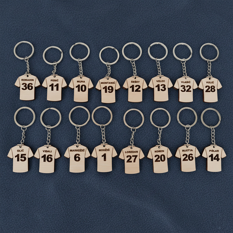 Großbestellung von personalisierten Trikot-Schlüsselanhängern für die gesamte Fußballmannschaft