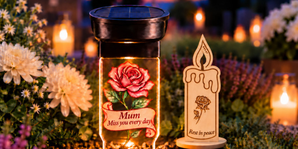 Meaningful Memorial Candles for All Saints’ Day: Personalized Solar & Wooden Remembrance Ideas